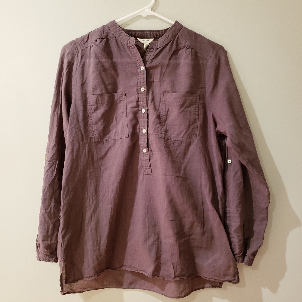 I Love H81 Button Up Pollover Top